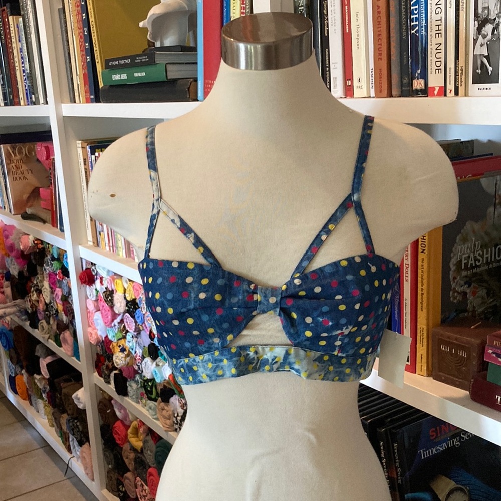 🔥 Polka Dot Bralette in Blue